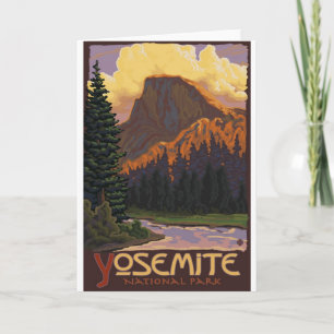 Yosemite National Park - halv Dome Travel Poster Kort