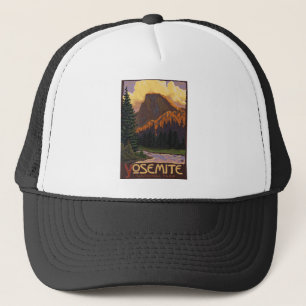 Yosemite National Park - Halv Dome - Vintage Truckerkeps