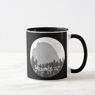 Yosemite National Park Halva Dome Black White Mugg