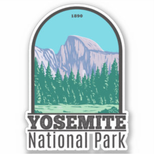 Yosemite National Park Halva Dome California Klistermärken
