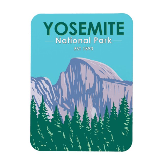 Yosemite National Park Halva Dome California Magnet (Vertikal)