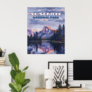 Yosemite National Park Halva Dome California Sunse Poster