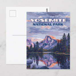 Yosemite National Park Halva Dome California Sunse Vykort