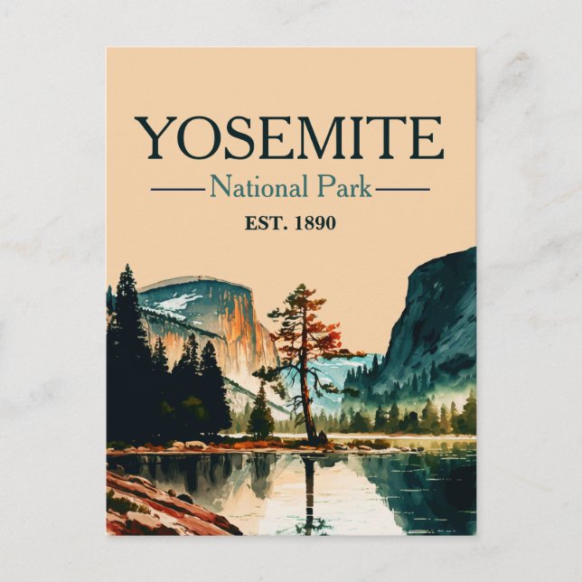 Yosemite National Park Halva Dome California Vykort (Framsida)