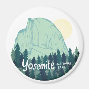 Yosemite National Park Halva Dome Teal Grönt Magnet