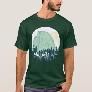 Yosemite National Park Halva Dome Teal Grönt T Shirt