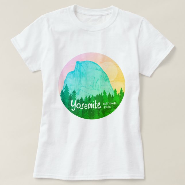 Yosemite National Park Halva Dome texturerad T Shirt (Design framsida)
