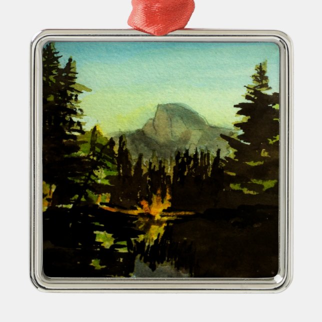 Yosemite National Park: Halvdomsreflektion Julgransprydnad Metall (Framsidan)