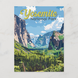 Yosemite National Park Illustration Resa Konst Vykort