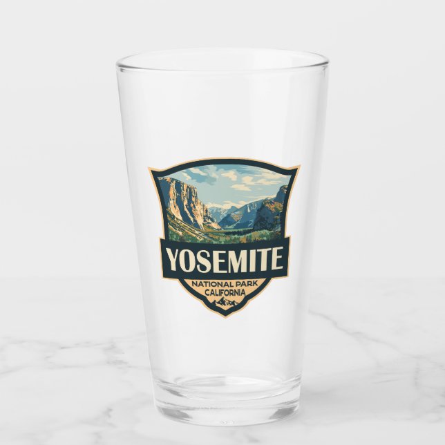 Yosemite National Park Illustration Retro Badge Glaskopp (Framsida)