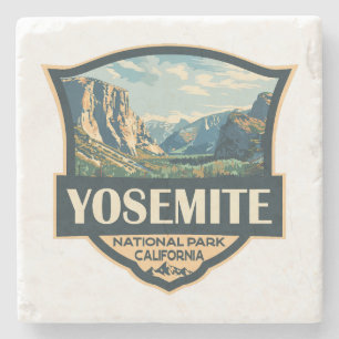 Yosemite National Park Illustration Retro Badge Stenunderlägg