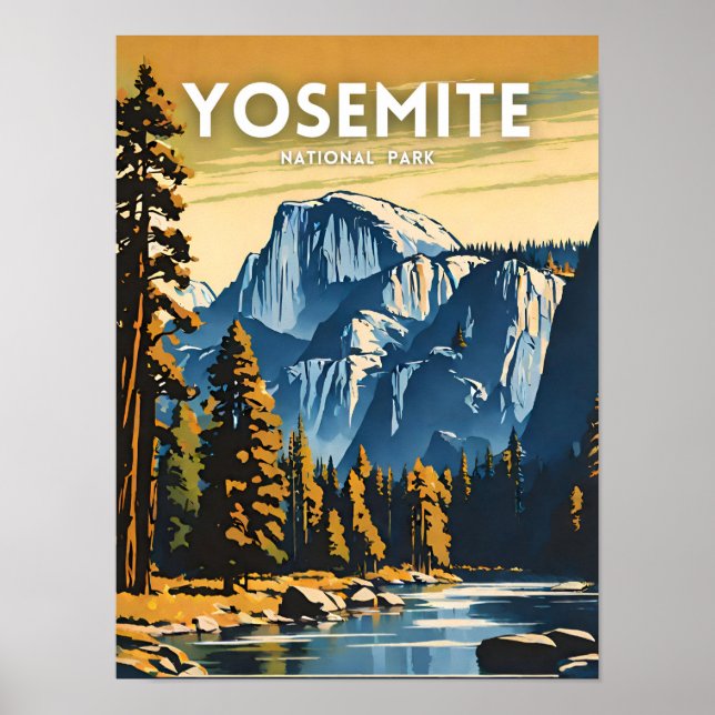 Yosemite National Park illustration retro Poster (Framsidan)