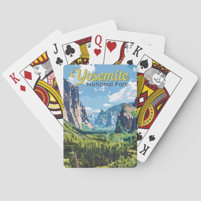 Yosemite National Park Illustration Travel Art Casinokort (Baksidan)