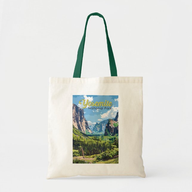 Yosemite National Park Illustration Travel Art Tygkasse (Framsidan)