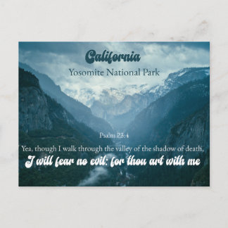 Yosemite National Park Kalifornien Psalm 23:4 Helg Vykort