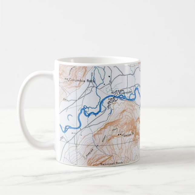 Yosemite National Park Kartor Postkort Mugg (Vänster)