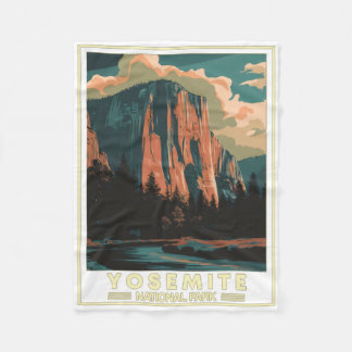 Yosemite National Park-klistermärke Fleecefilt