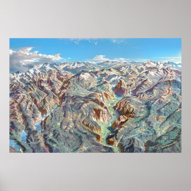 Yosemite National Park Landscape Painting Poster (Framsidan)