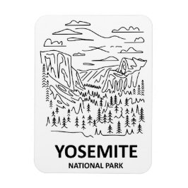 Yosemite National Park Line Art Magnet