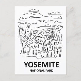 Yosemite National Park Line Art Vykort