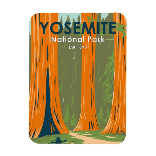 Yosemite National Park Mariposa Grove California Magnet (Vertikal)