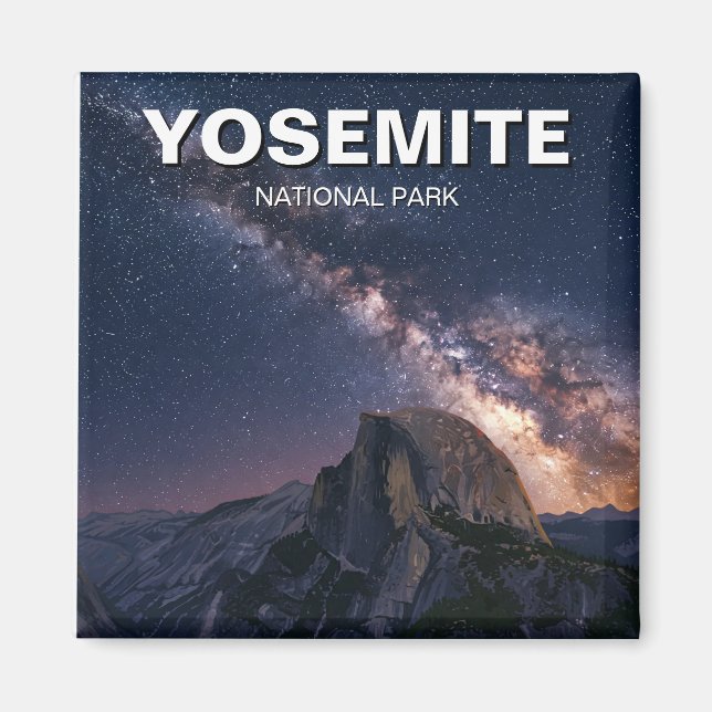 Yosemite National Park Milky way night Magnet (Framsidan)
