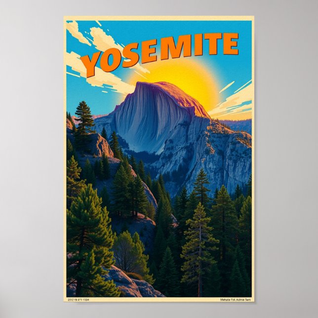 Yosemite National Park Minimalistisk Natur Poster (Framsidan)