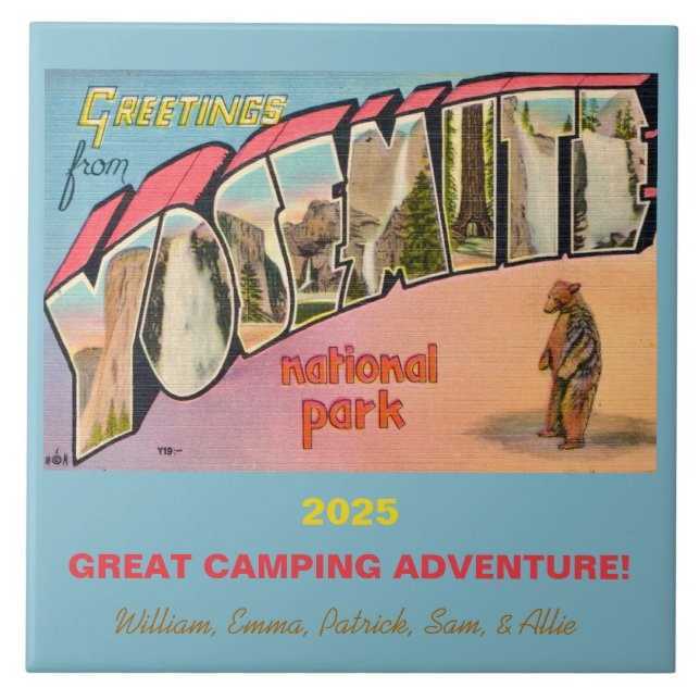 Yosemite National Park Minnesplatta Kakelplatta (Framsidan)