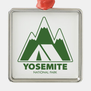 Yosemite National Park Mountains Camping Julgransprydnad Metall