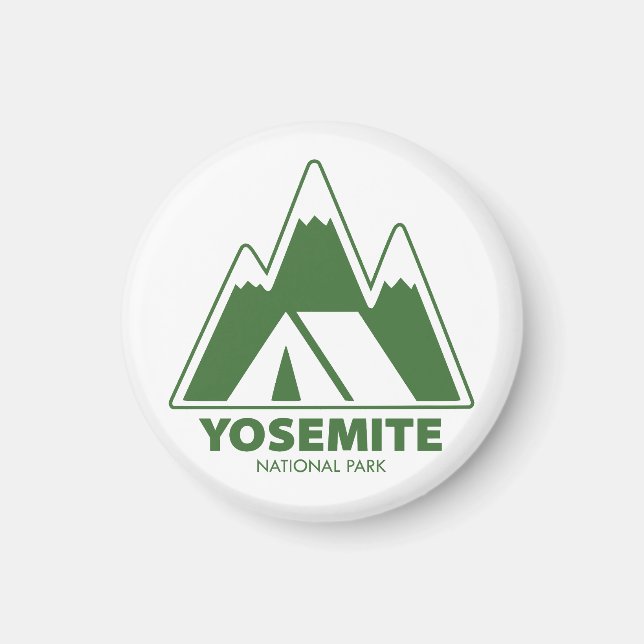 Yosemite National Park Mountains Camping Magnet (Framsidan)