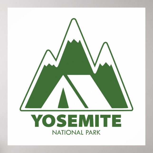 Yosemite National Park Mountains Camping Poster (Framsidan)