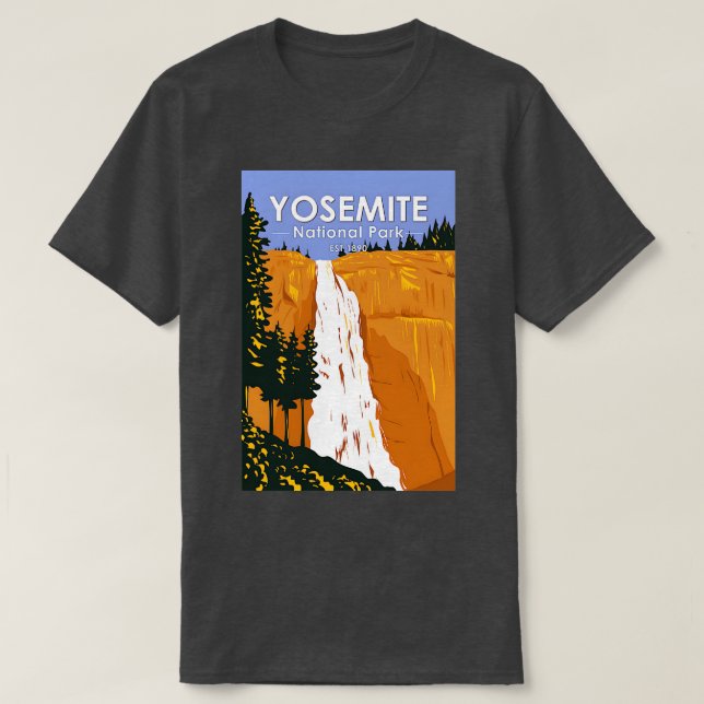 Yosemite National Park Nevada Falls California Vin T Shirt (Design framsida)