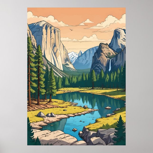 Yosemite National Park Poster (Framsidan)