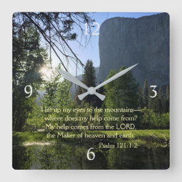 Yosemite National Park Psalm Wall Clock Fyrkantig Klocka