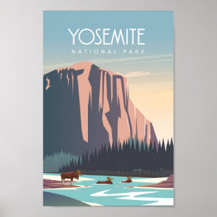 Yosemite National Park-reseaffisch Poster
