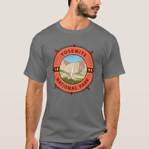 Yosemite National Park Retro Compass Emblem T Shirt