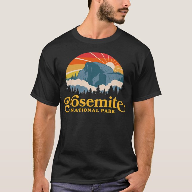 Yosemite National Park Retro Natature Hiking Tshir T Shirt (Framsida)