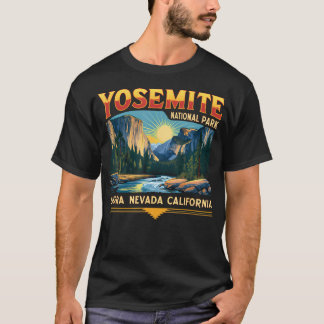 Yosemite National Park Retro Sierra Nevada Natur T Shirt