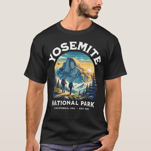 Yosemite National Park Retro T Shirt (Framsida)