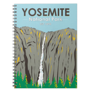 Yosemite National Park Ribbon Falls Kalifornien Anteckningsbok