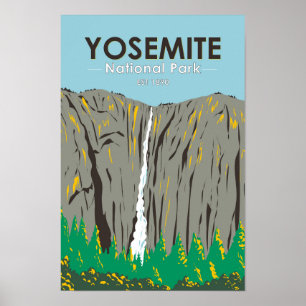 Yosemite National Park Ribbon Falls Kalifornien Poster