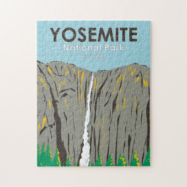 Yosemite National Park Ribbon Falls Kalifornien  Pussel (Vertikal)