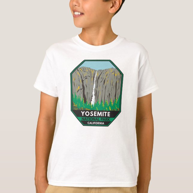 Yosemite National Park Ribbon Falls Kalifornien T Shirt (Framsida)