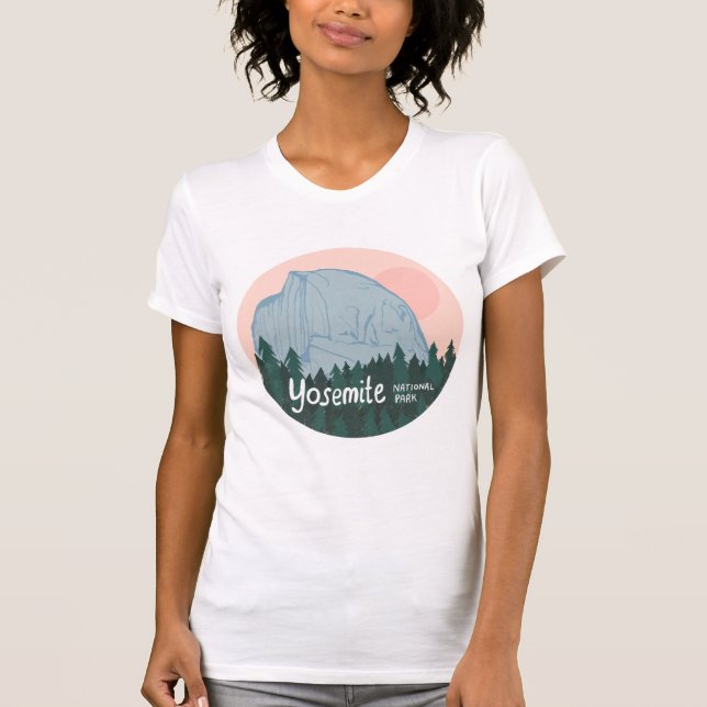 Yosemite National Park Rosa Halva Dome T Shirt (Framsida)