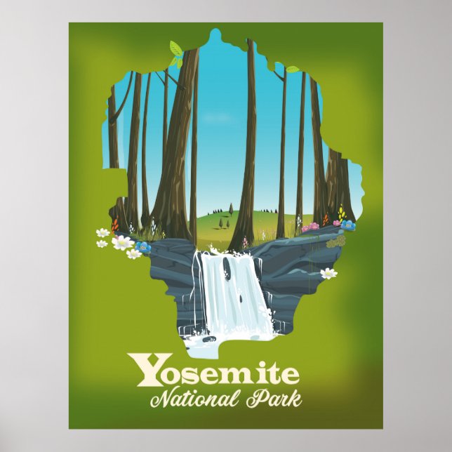 Yosemite National Park semesteraffisch. Poster (Framsidan)