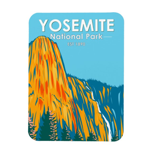Yosemite National Park Sentinel Fall California Magnet (Vertikal)