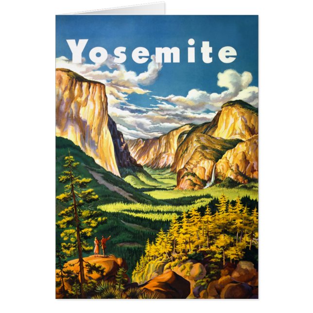 Yosemite National Park Travel Art Hälsningskort (Framsidan)