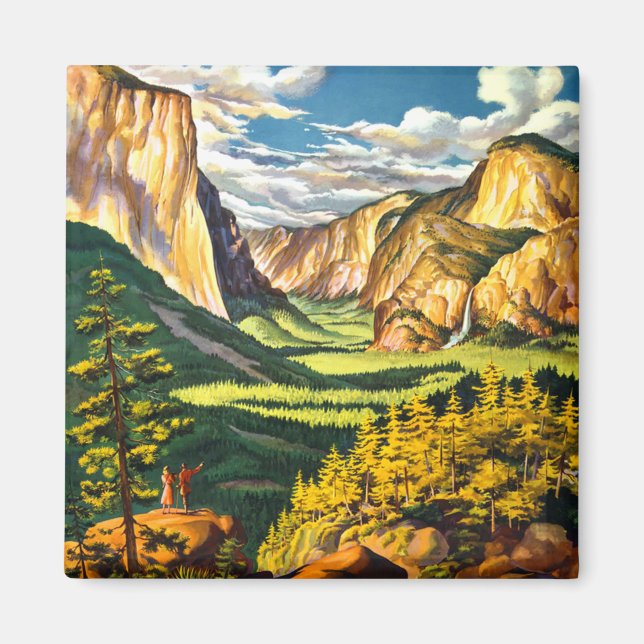 Yosemite National Park Travel Art Magnet (Framsidan)