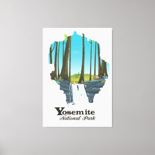 Yosemite National Park USA Karta Canvastryck