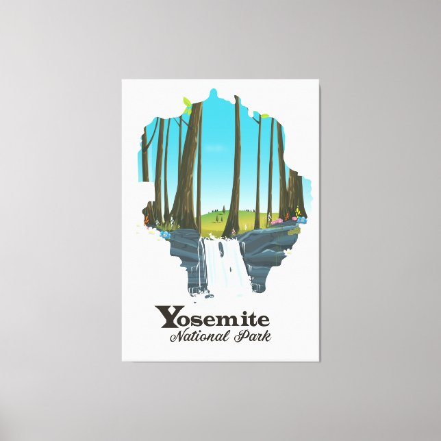 Yosemite National Park USA Karta Canvastryck (Framsida)